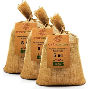 Çankırı Tuzcusu  3'lü 5 kg 1. Kalite Taş Değirmende Öğütülmüş Kaya Tuzu