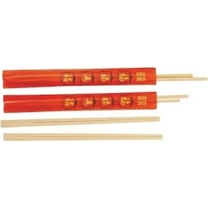 BİLENBİLİR Bambu Kırmızı Kağıtlı Chopsticks 24 cm 100 Adet