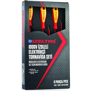 Izeltaş 1000V Izoleli Elektrikçi Tornavida Seti (6 Parça)