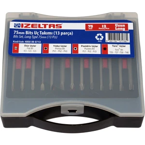 Izeltaş 75MM Uzun Bits Uç Takımı (13 Parça)