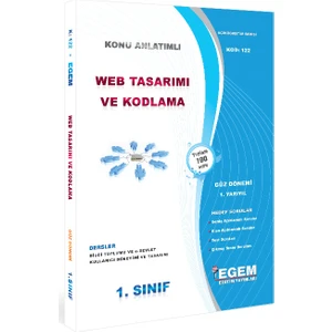 Egem Eğitim Yayınları Web Tasarımı ve Kodlama Konu Anlatımlı Soru Bankası-Güz Dönemi(1. Yarıyıl)