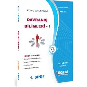 Egem Eğitim Yayınları Davranış Bilimleri-I Konu Anlatımlı Soru Bankası-Güz Dönemi (1.yarıyıl)