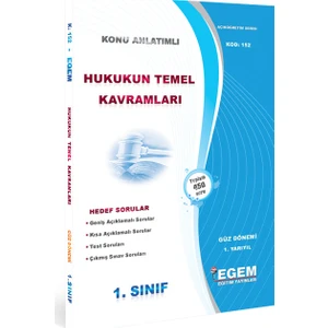 Egem Eğitim Yayınları Hukukun Temel Kavramları Konu Anlatımlı Soru Bankası -Güz Dönemi(1. Yarıyıl)