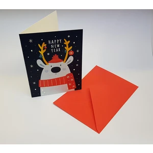 - Happy New Year - Kartpostal Tebrik Kartı ve Zarf