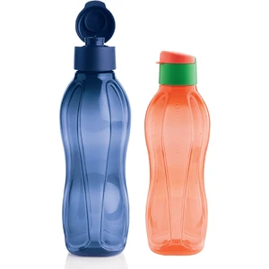Eko Şişe 2'li Set  1 lt Lacivert - 750 ml Mercan  Yeşil Kapak