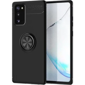Kzy Samsung Galaxy S20 Kılıf Renkli Yüzüklü Manyetik Silikon Kapak Siyah - Siyah