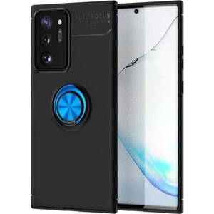 Kzy Samsung Galaxy Note 20 Ultra Kılıf Renkli Yüzüklü Manyetik Silikon Kapak Siyah - Mavi