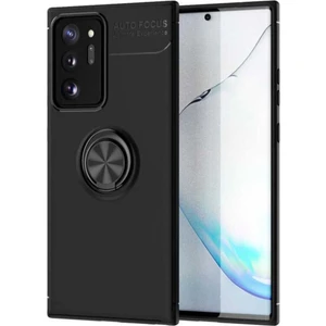 Kzy Samsung Galaxy Note 20 Ultra Kılıf Renkli Yüzüklü Manyetik Silikon Kapak Siyah - Siyah