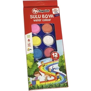 12 Renk Sulu Boya Seti Non-Toxic Güvenli Kullanım 12 Adet Kırtasiye Ürünü