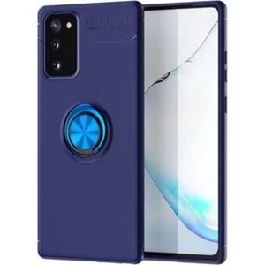 Kzy Samsung Galaxy S20 Kılıf Renkli Yüzüklü Manyetik Silikon Kapak Mavi - Mavi