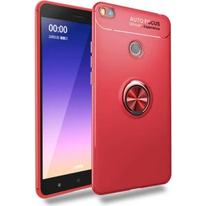 Kzy Xiaomi Mi Max 2 Kılıf Renkli Yüzüklü Manyetik Silikon Kapak Kırmızı - Kırmızı