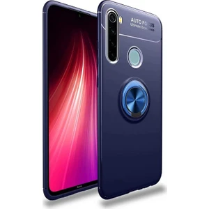 Kzy Xiaomi Redmi Note 8 Kılıf Renkli Yüzüklü Manyetik Silikon Kapak Mavi - Mavi