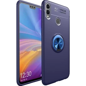 Kzy Huawei Honor 8c Kılıf Renkli Yüzüklü Manyetik Silikon Kapak Mavi - Mavi
