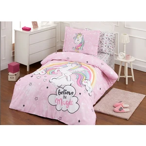 Unicorn Tek Kişilik Ranforce Nevresim Takımı - Pembe