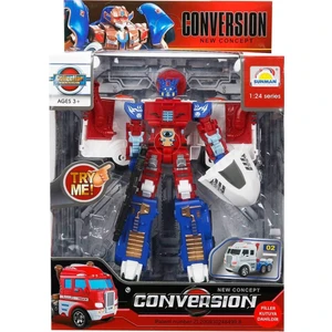 1:24 Sesli ve Işıklı Dönüşebilen Robot 22 Cm. - Beyaz Tır