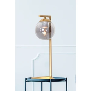 Linda Sarı Metal Gövde Füme Camlı Tasarım  Masa Lambası