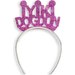 Hayaller Dükkanı Taç Evadan Simli Taşlı Iyiki Doğdun Mor P1