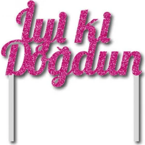 Hayaller Dükkanı Pasta Süsü Evadan Simli Iyiki Doğdun Pembe P1