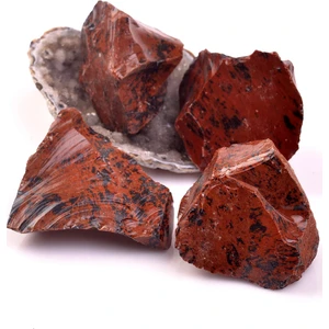 Taş Sandığı Kahverengi Ham Obsidyen Taşı Kütle
