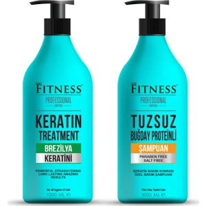 Fitness Professional Saç Düzleştirici Keratin Bakımı ve Tuzsuz Şampuan Seti 1000 ml