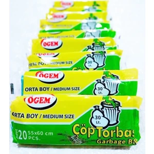 Orta Boy Çöp Torbası 50 Rulo Poşeti 55 x 60 Mavi 1000 Adet