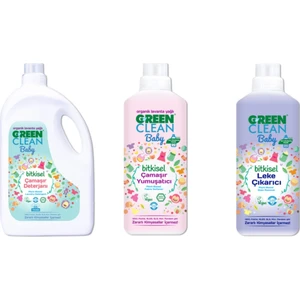 U Green Clean Baby Bitkisel Çamaşır Deterjanı 2.75 Lt Yumuşatıcı 1lt Leke Çıkarıcı 1 Lt 3'lü Set