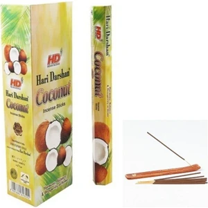 Hari Darshan Tütsü Coconut Kokusu 20 Adet Çubuk Tütsü 1 Adet Kayık Tütsülük Hediye