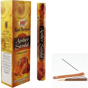 Hari Darshan Tütsü Amber Sandal&kehribar Ağaç Kokusu 20 Adet Çubuk Tütsü 1 Adet Kayık Tütsülük Hediye