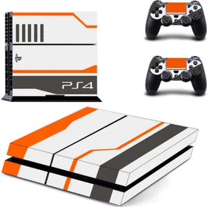 Kt Decoration Playstation 4 Fat Turuncu-Beyaz Sticker Kaplama Seti