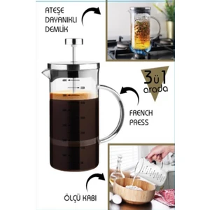 VIP Gross VIPGROSS Cambu 3'ü Bir Arada French Press 600 ml