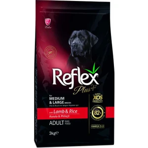 Reflex Plus Orta Büyük Irk Kuzu Pirinç Yetişkin Köpek Maması 3 kg