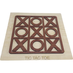 Ahşap Tic-Tac-Toe Strateji Oyunu