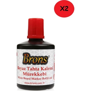 Beyaz Tahta Kalemi Mürekkebi Kırmızı 100 cc. BR-355 2'li Paket