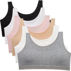 6'lı Genç Kız Pedli Kalın Askı Düz Alıştırma İlk Sütyen