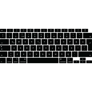 Apple Macbook Air 13 Inç 2020 A2337 (M1) Işlemcili Türkçe Q Silikon Klavye Koruyucu Siyah