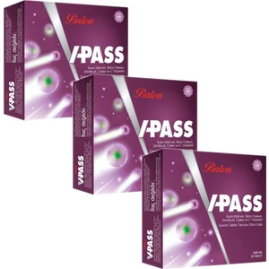 V-Pass Kara Mürver, Beta Glukan, Zerdeçal, Çinko ve C Vitamini 1000 Mg 30 Tablet x 3 Adet