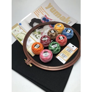 Çiçek Tuhafiye Domino 8 Ebruli Renk Etamin Nakış Seti