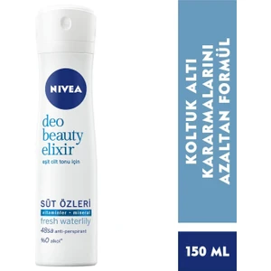 Kadın Sprey Deodorant Beauty Elixir Fresh Waterlily 48 Saat Anti-perspirant Koruma  150ml