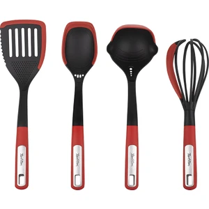 Silikon Detaylı Plastik Kırmızı 4lü Büyük Hazırlık Seti