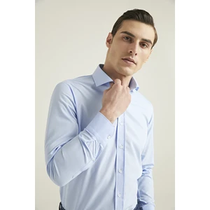D'S Damat Slim Fit Mavi Düz Nano Care Gömlek 5HF02ORTSG01