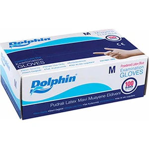 Latex Pudralı Eldiven Mavi 100'lü Paket (Medium)
