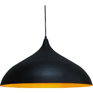Etro Rustik  Metal Sarkıt Avize 43 cm Siyah  Içi Altın