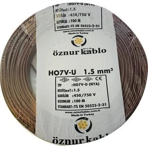 1,5mm2 Nya Kablo (100 m) Kahverengi