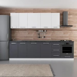 290 cm Mutfak Dolabı Beyaz Antrasit 290-A3