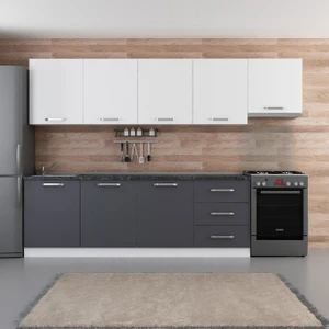 300 cm Mutfak Dolabı Beyaz Antrasit 300-A11