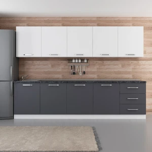 300 cm Mutfak Dolabı Beyaz Antrasit 300-A3