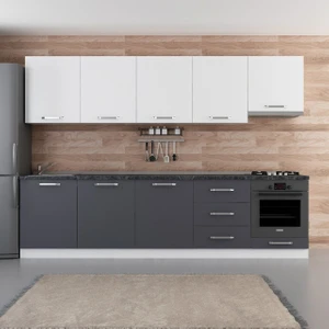 300 cm Mutfak Dolabı Beyaz Antrasit 300-A12