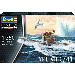 Model Kit 1:350 Alman Denizaltısı Type VII C-41 Plastik Malzeme ile 35 Parça