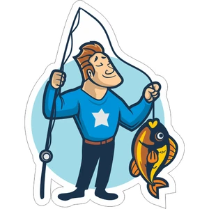 Nef Dijital  Balıkçı Sticker-Etiket 8x6