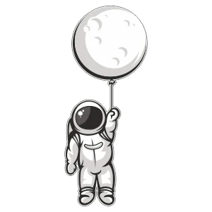 Nef Dijital  Astronot Sticker-Etiket 3,5x8,5